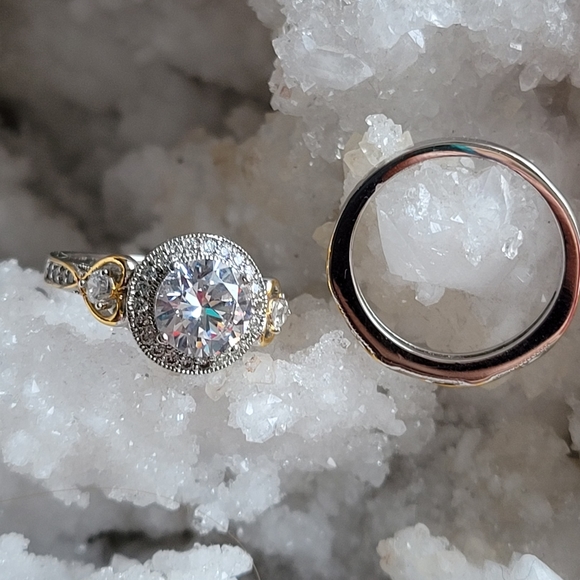 Endless Love Personalized Bridal Ring Set 925/18k 4 caret - Picture 6 of 6